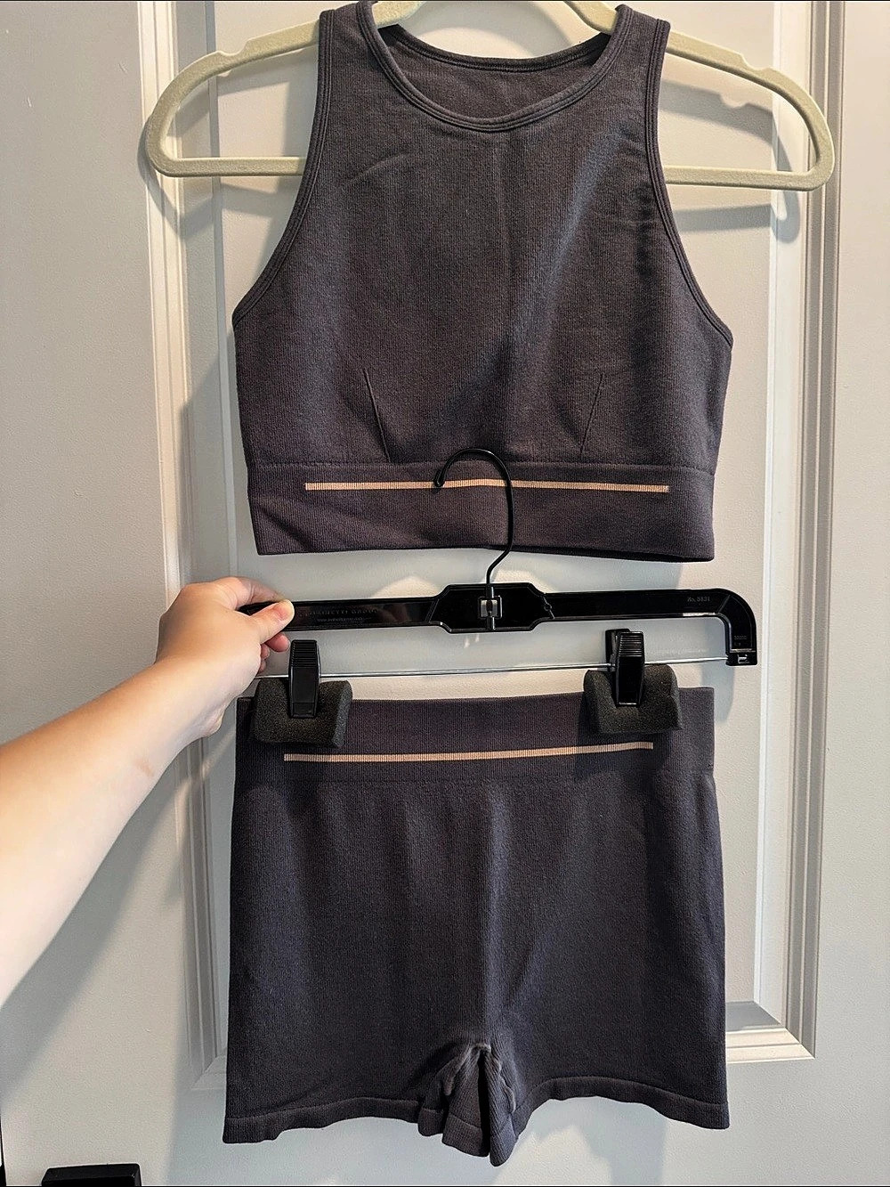 Lunya Seamless Modal Flow Set Ribbed Gray Like New